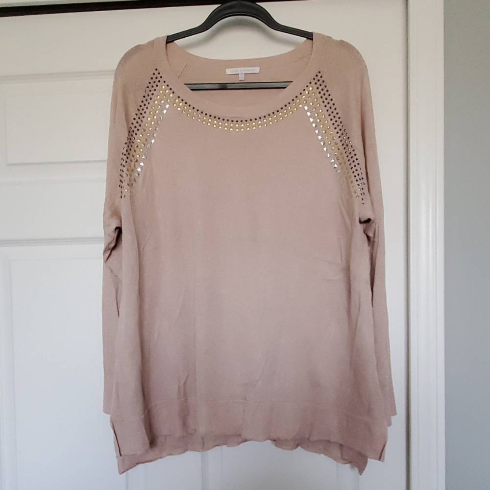 Blush Lightweight sweater with stud detail